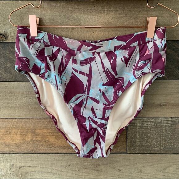 Garnet Hill Women's 3-Piece Tankini Bikini Swimsuit in Claret Shadow Purple - Picture 7 of 16